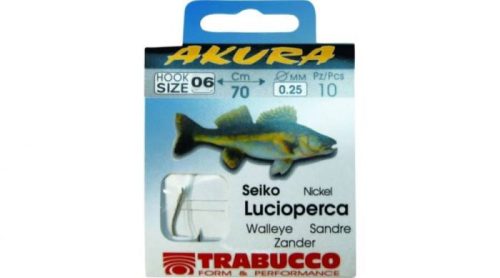 Trabucco Akura Zandel Előkötött Horog 70cm 6