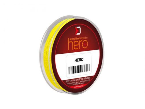 Delphin HERO 4 Fluo Sárga Fonott Zsinór 117m 0.12mm 8.20kg