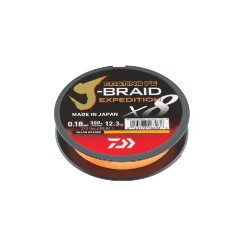 Daiwa j-braid expedition X8E fonott horgás zsinór 150m 0,06mm smash orange