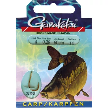 Gamakatsu BKG-3310G Carp előkötött Horog 6 0,28mm