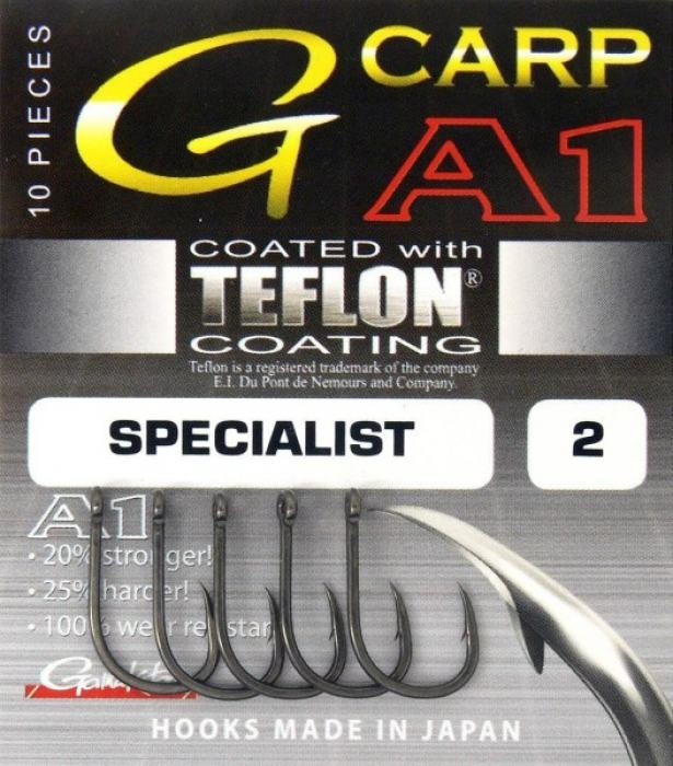 Gamakatsu Hooks A1 G-Carp Specimen Teflon Coating - Carp hooks