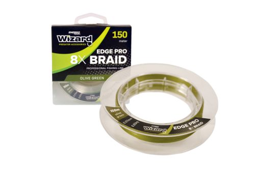 Wizard edge pro 8x braid olive fonott horgász zsinór 150m 0,07mm