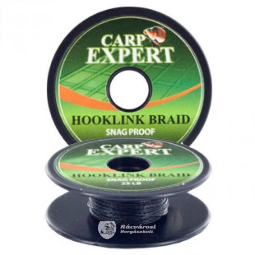 Carp Expert Hooklink Braid Snag Proof Pitch Black 10m 15lb Fonott Előke Zsinór