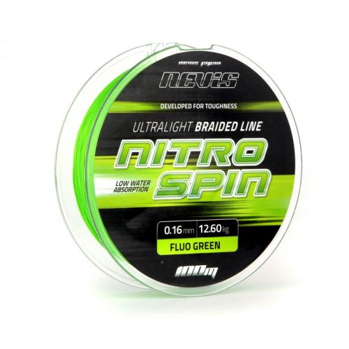 Nevis Nitro Spin Fonott Zsinór Fluo Green 100m 0.05mm 4.4kg