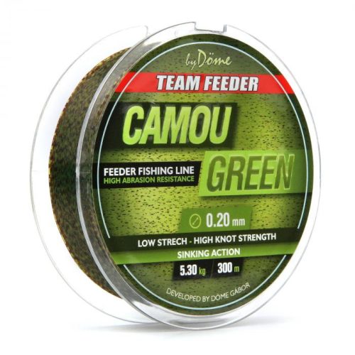 By Döme Team Feeder Camou Green Monofil Zsinór 300m 0.20mm 5.3kg