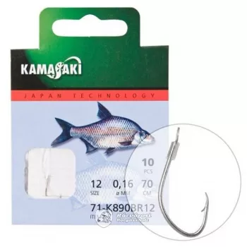 Kamasaki előkötött carbon K890BR horog 10