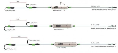 MadCat Adjusta Profi River Rig Worm And Squid 180cm 40g