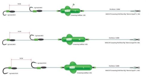 MadCat Screaming Profi River Rig Worm And Squid 180cm 20g