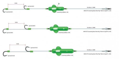 MadCat Screaming Basic River Rig Worm And Squid 160cm 40g