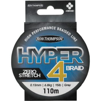   Ron Thompson Hyper 4 Braid Fonott Horgász Zsinór 110m 0,10mm Grey