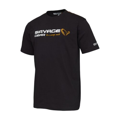 Savage Gear Signature Logo Póló Black Ink XL-es
