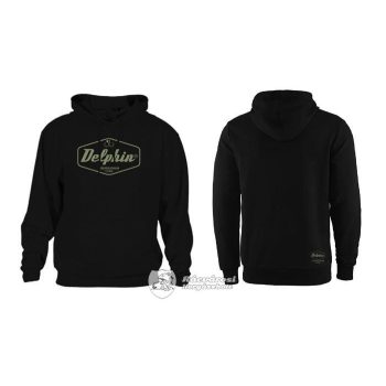 Delphin Fekete Kapucnis Pulóver XL-es