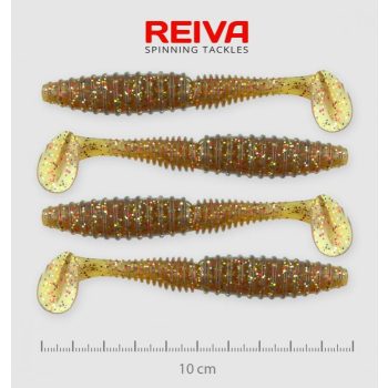 Reiva Zander Power Shad Gumihal Barna-Flitter 10cm