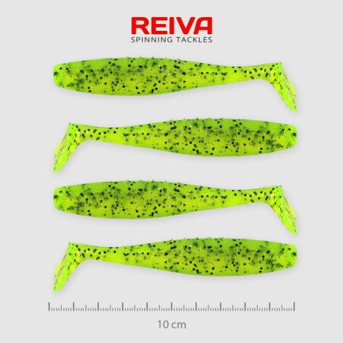 Reiva Flat Minnow Shad Gumihal 10cm Zöld-Flitter