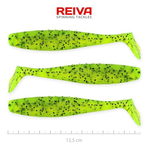 Reiva Flat Minnow Shad Gumihal 12,5cm Zöld-Flitter