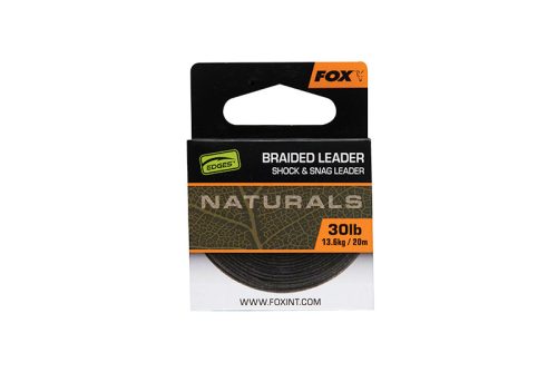 Fox edges naturals braided leader fonott zsinór 20m 30lb