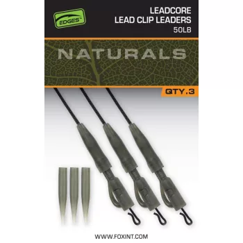   Fox edges naturals leadcore power grip lead clip leaders 50lb 75cm