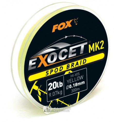 Fox Exocet MK2 Spod fonott zsinór Yellow 300m/0.18mm