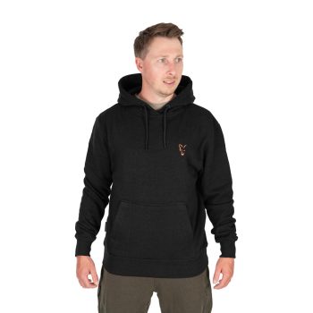 Fox collection hoodie black&orange kapucnis pulóver S