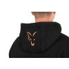 Fox collection hoodie black&orange kapucnis pulóver S