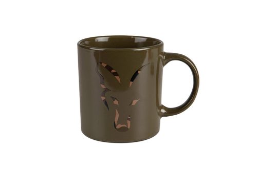 Fox green and camo head ceramic mug kerámia bögre 350ml