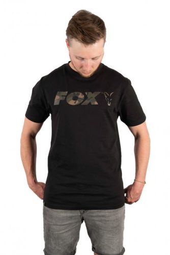 FOX Black/Camo Print Logo Póló S-es