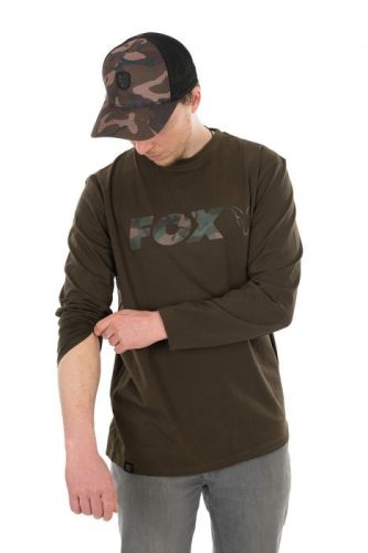 FOX Khaki/Camo Raglan Hosszú Ujjú Póló S-es