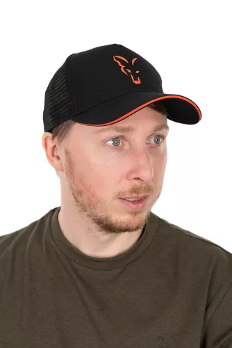 Fox collection trucker cap black&orange sapka