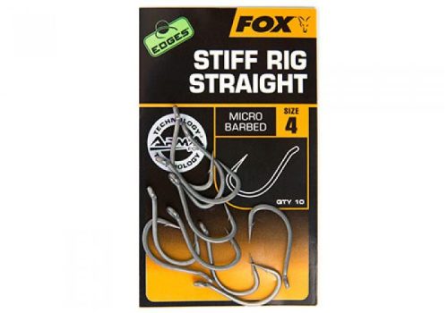 Fox Edges Stiff Rig Straight Horog 6-os Szakáll Nélkül