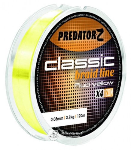 Predator-Z Classik fonott zsinór fluo sárga, 0,08mm, 3,9kg, 120m