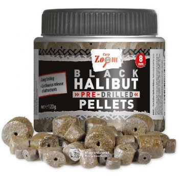   Pre-Drilled Black Halibut Pellets, 15mm, 120g (fúrt) Carp-Zoom
