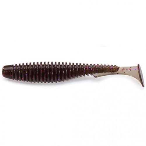 Fishup U-Shad Gumihal 2" Green Pumpkin Brown/Red & Purple