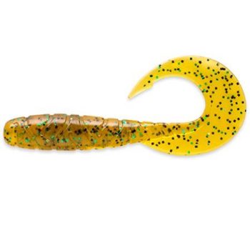 Fishup Mighty Grub Twister 3,5" Caramel/Green & Black