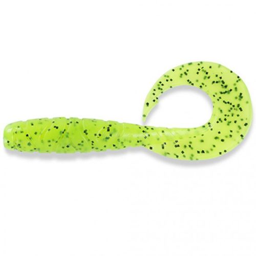 Fishup Mighty Grub Twister 3,5" Chartreuse/Black