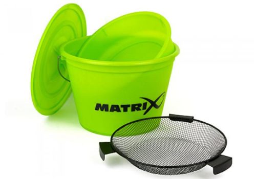 FOX Matrix Lime Bucket Set Inc. Tray And Riddle Vödör és Törőszita Szett