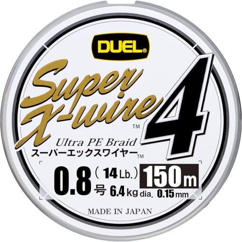 Duel super-x 4 szálas fonott zsinór silver 150m 0,13mm