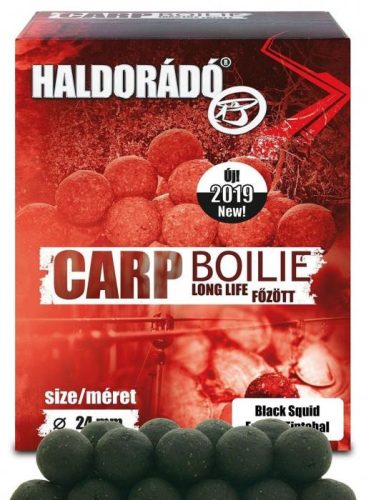 Haldorádó Carp Boilie Long Life Főzött Bojli Fekete Tintahal 800g 24mm