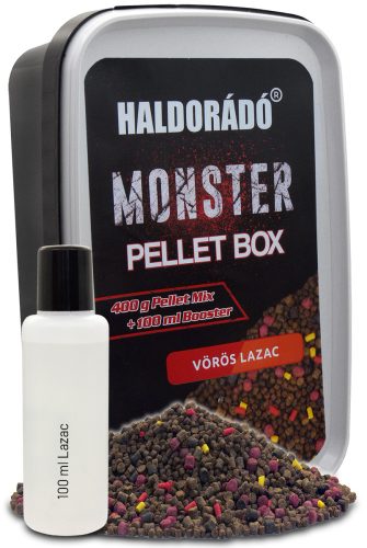 Haldorádó Monster pellet box vörös lazac 400g+100ml