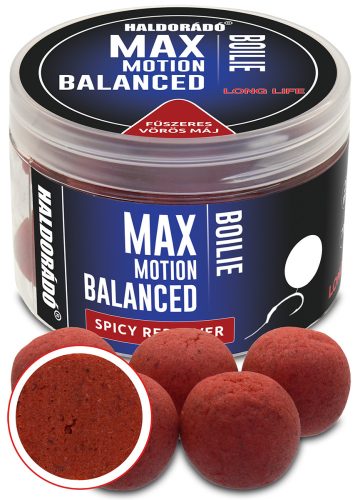 Haldorádó max motion long life balanced bojli fűszeres vörös máj 20mm 70g