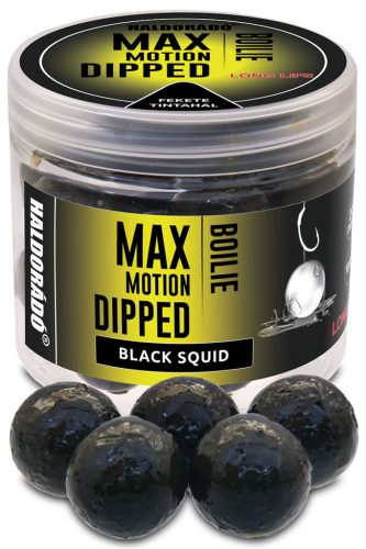 Haldorádó max motion long life dipped bojli fekete tintahal 20mm 100g