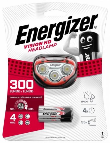 Energizer Vision HD Fejlámpa 300 Lumen Piros