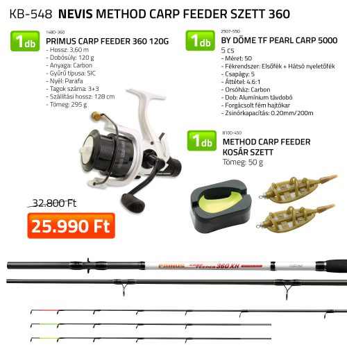 Nevis method carp feeder szett 3,60m ( KB-548)