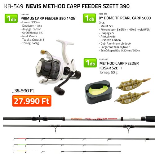 Nevis method carp feeder szett 3,90m ( KB-549)