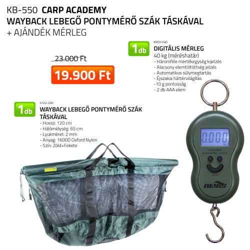 Carp academy wayback lebegő pontymérő szák táskával, ajándék mérleggel (KB-550)