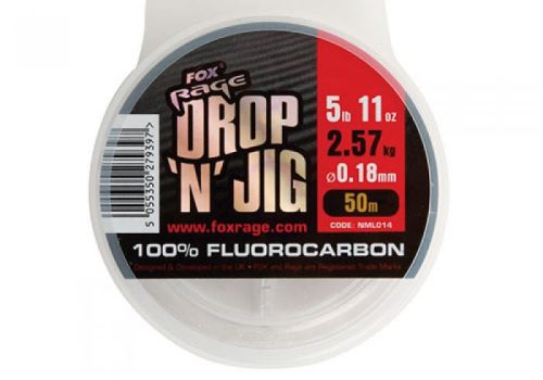 FOX Rage Drop And Jig 50m Fluoracarbon Zsinór 0.18mm 2.57kg