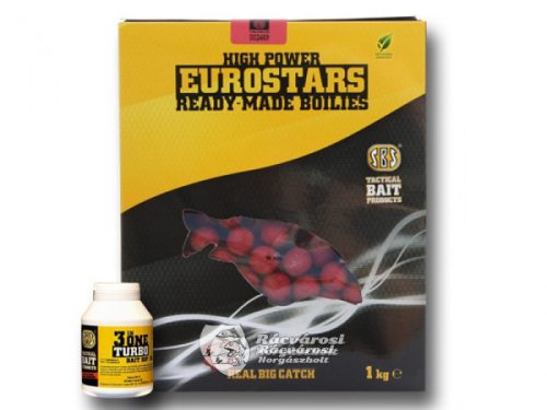 SBS Eurostar Ready-Made Boilies + 50ml Turbo Bait Dipp Squid Octopus-Strawberry Jam 20mm