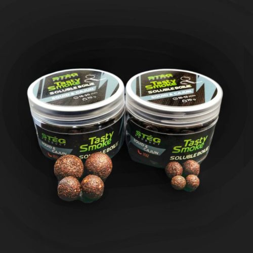 Stég Product Tasty Smoke Soluble Boilie 16-20mm Squid & Cajun 70g