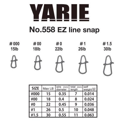 Yarie 558 EZ line snap kapocs 26lb 1