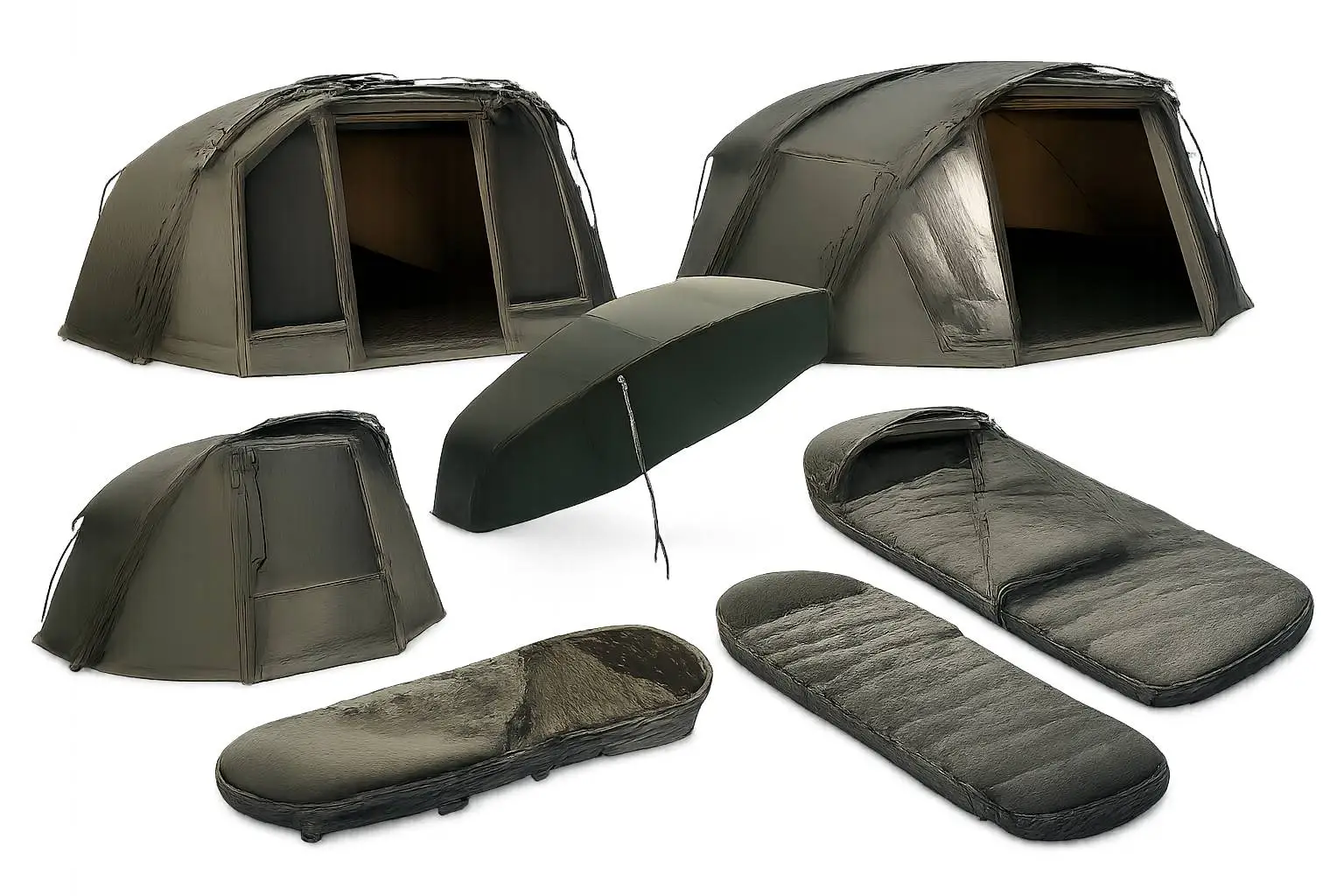 Kényelmes horgászsátor, horgászernyő és hálózsák